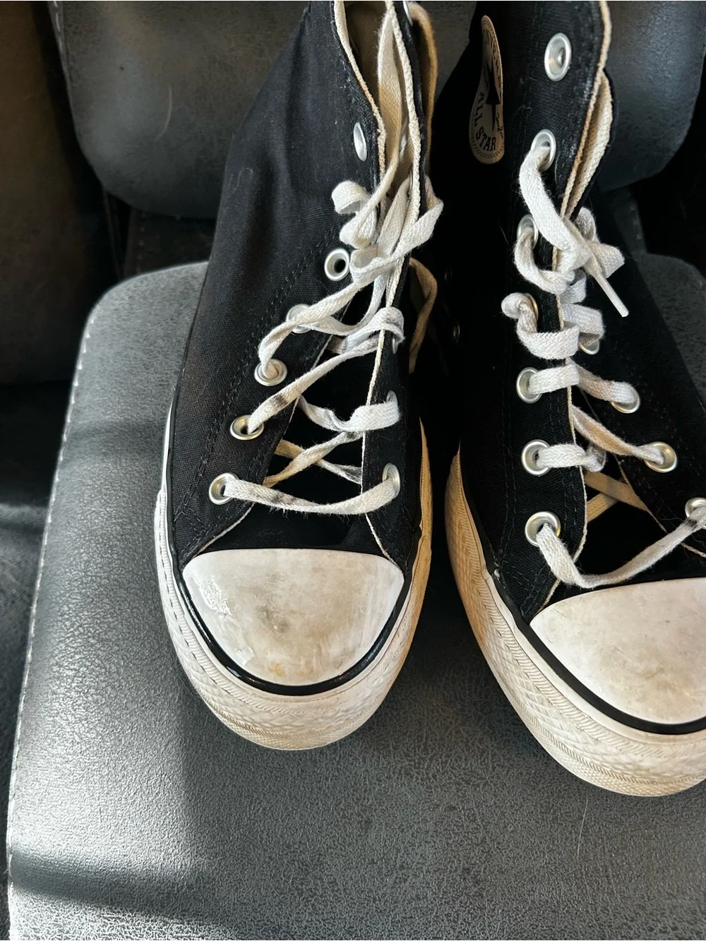 Women’s Converse Black and White High-Top Sneakers size 9